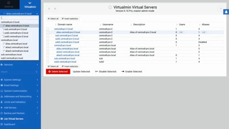Virtualmin is a web hosting control panel for Linux and BSD systems.