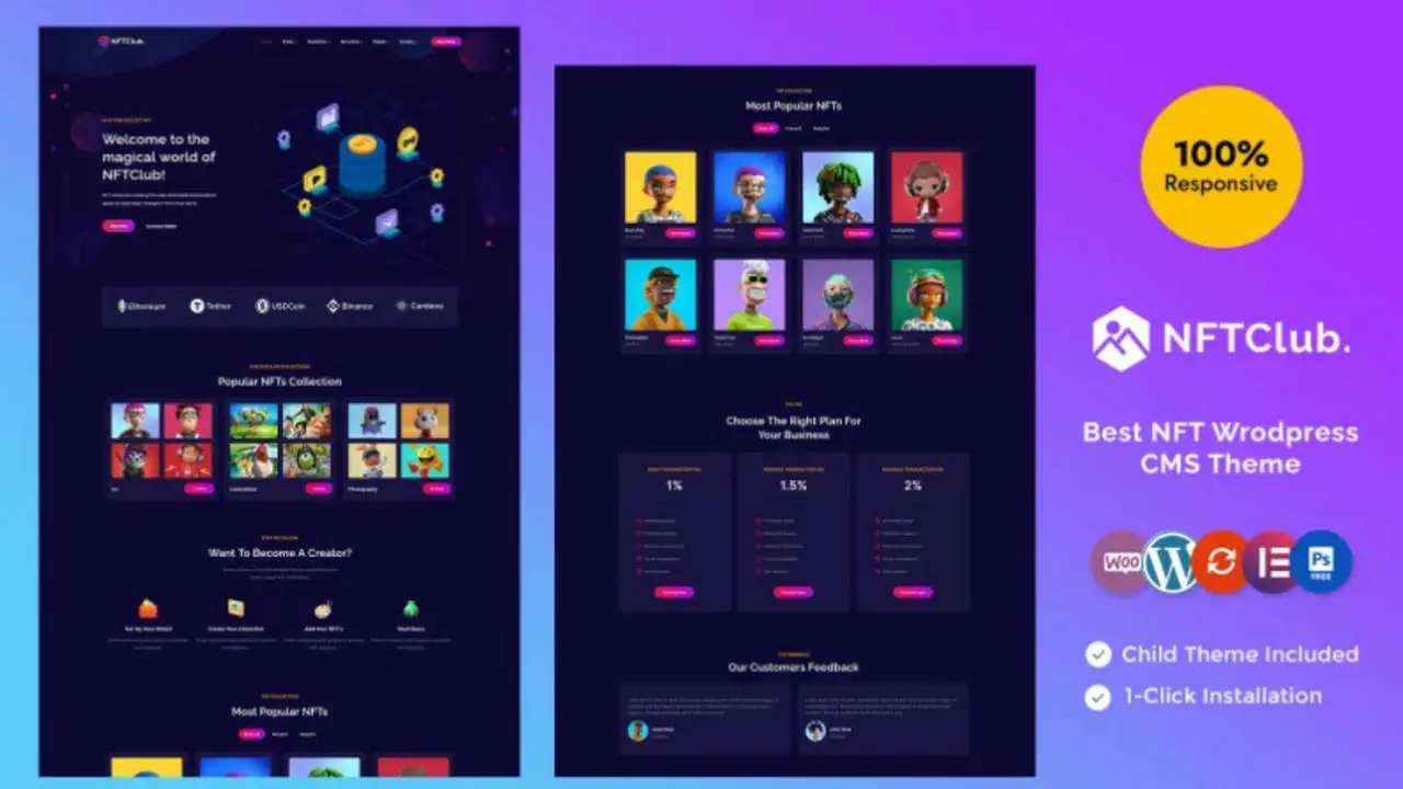 NFTClub - NFT Marketplace Multipurpose WordPress Theme